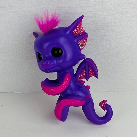 Kaylin Baby Purple Glitter Fingerling Dragon Interactive Pretend Play Toy Figure - Picture 3 of 11